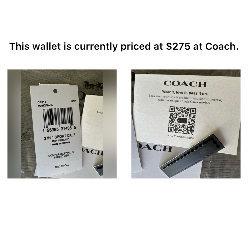 Coach 3-in-1 Men’s Wallet - Sport Calf Leather, NWT - Picture 11 of 17